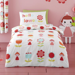 Cot Bed Duvet Cover Girl 100% Cotton - Fairy Garden