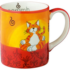 Children's Zen Cat Hand Painted Ceramic Mug