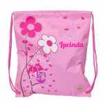 Children's Pink Owl PE Bag - Personsalisable