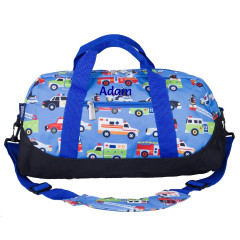 Personalised Kids Duffle Bags - Action Vehicles