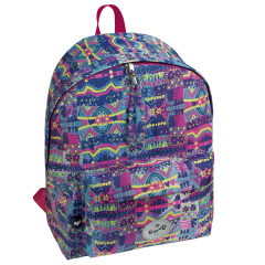 girls backpack - blue aztec