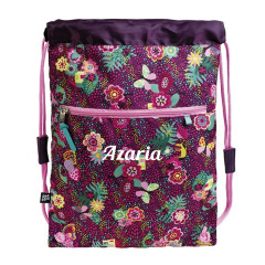 Children's Purple Flowers PE Bag - Personalisable