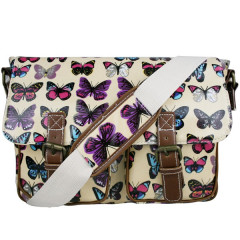 beige butterfly satchel