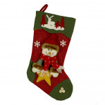 Christmas Stocking - Red & Green Snowman
