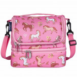 Pink Horses Dual Compartment Lunch Bag With Box
