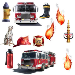 Fire Engine Wall Stickers