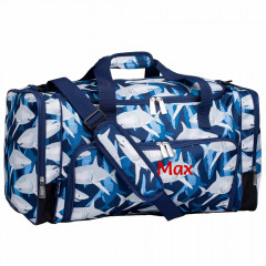 Kids duffle holdall bag with shark design