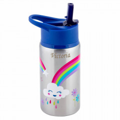 Children's Rainbow Stainless Steel 500ml Water Bottle - Personalisable