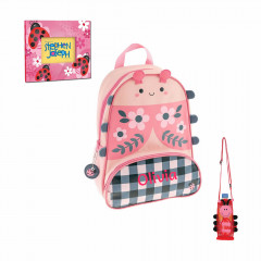 Personalised Ladybird Backpack With Free Picture Frame and Bottle Holder