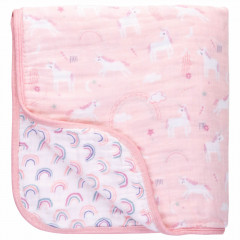 Cotton Baby Blanket - Rainbow Unicorn