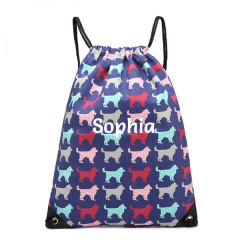 Children's Navy Dogs PE Bag - Personalisable