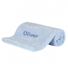 Personalised Baby Blanket - Blue Sherpa