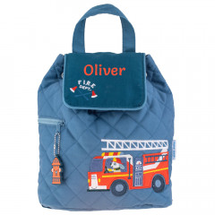 Fire engine toddler backpack personalised