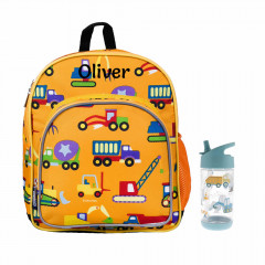 Construction Toddler Backpack With Bottle - Personalisable