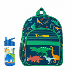 Dinosaur backpack with water bottle