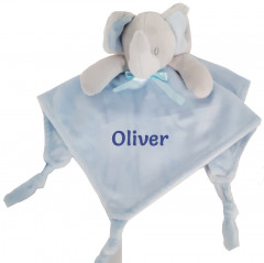 Blue Elephant Baby Comforter - Personalisable