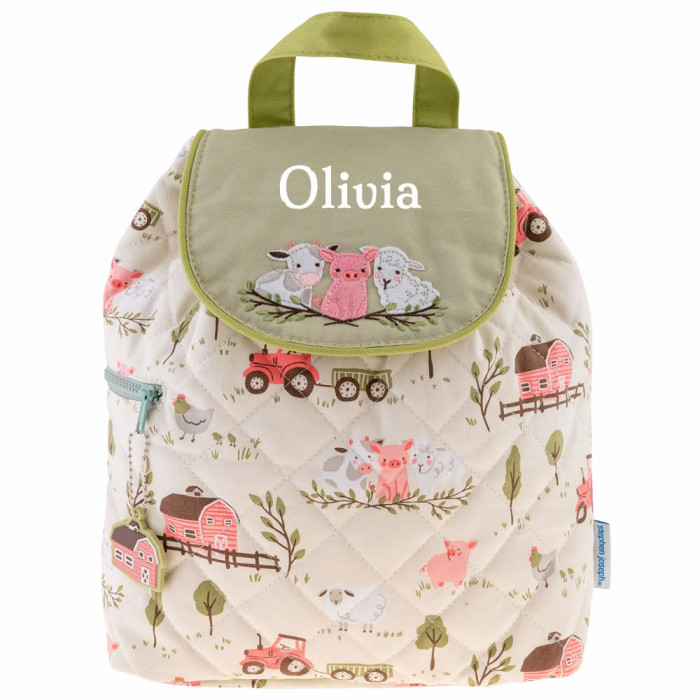 Children's Quilted Farm Animals Backpack - Personalisable