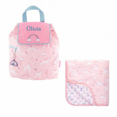 Personalised Nursery Backpack with blanket