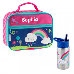 kids lunch bag with bottle personalised