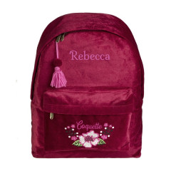 Personalised Red Velvet Bag for Girls