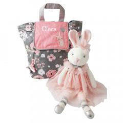 Personalised Flower Toddler Backpack With Ballerina Soft Toy