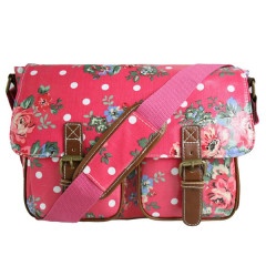 Flowers and Polka Dots Red School Satchel
