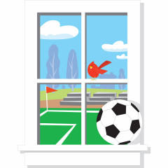 Football Giant Window Wall Stickers