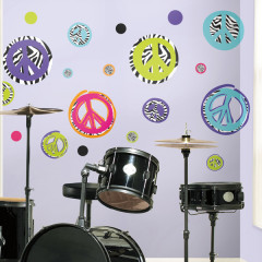 Zebra Peace Signs Wall Stickers