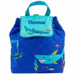 Personalised Toddler Backpack - Blue Shark