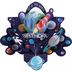 3D Pop Up Birthday Card - Space Design