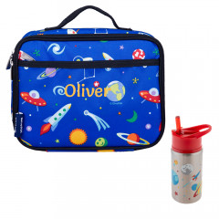 Children's Space Lunch Box With Water Bottle - Personalisable